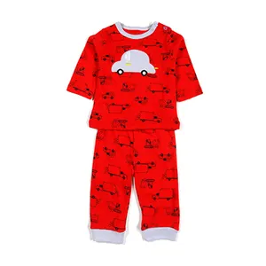 Piyama anak motif kartun, piyama Unisex nyaman, baju katun anak-anak, baju bayi Set, motif empat musim