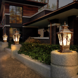 Lampadaire LED COB étanche de style rétro européen, nouveau <span class=keywords><strong>design</strong></span>, pour éclairage de jardin, 220V, lampadaire extérieur étanche - Product Image 5