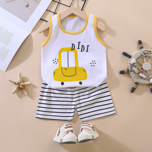Conjunto de Ropa de Verano para Bebé de Algodón Suave, Conjunto de 2 Piezas sin Mangas de Buena Calidad, Ropa de Verano Unisex para Bebé - Product Image 2