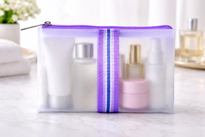 กระเป๋าเครื่องสำอางลายทางแบบมินิมอล  กระเป๋าจัดระเบียบอเนกประสงค์  กระเป๋าคลัทช์ลายทางสำหรับใส่ในกระเป๋า - Product Image 5