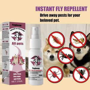 Yegbong Spray Répulsif Anti-Insectes pour Animaux de Compagnie 25ml avec <span class=keywords><strong>Perméthrine</strong></span> et Tétraméthrine Contre les Puces, les Œufs de Puces, les Tiques et les Nuisibles Volants - Product Image 1