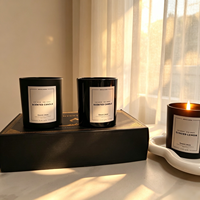 Bougie parfumée de luxe personnalisée, cire de soja et huiles parfumées, aromathérapie, bougies aromatiques avec pot en verre, boîte cadeau, vente en gros