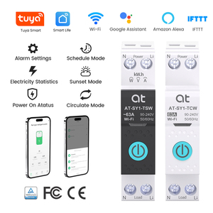 AT Mini TUYA WIFI Smart Home Schakelaar DIN-rail relais met meting, eenvoudige monitoring, MCB type miniatuur zekeringautomaat Wifi - Product Image 1