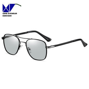 Lunettes de soleil polarisées grises <span class=keywords><strong>pour</strong></span> hommes, monture carrée en titane et métal, collection Fashion <span class=keywords><strong>2022</strong></span> - Product Image 4