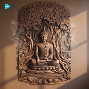تماثيل بوذا برونزية منحوتة يدويًا قابلة للتخصيص للتعليق على الجدران، مناسبة للكنائس الدينية. - Product Image 3