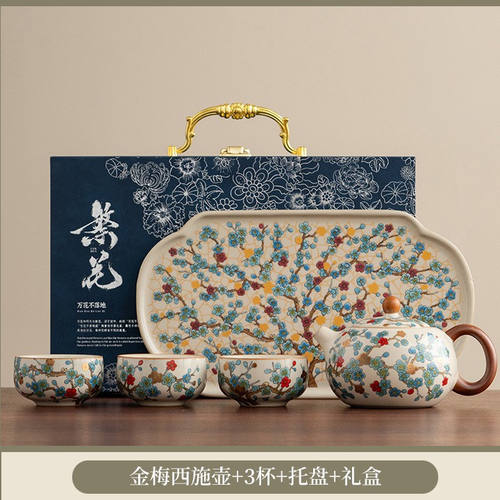 Jinmei xishi pot 3 cup kiln tray gift box