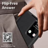 Étui de téléphone à clapet en cuir de luxe VAWI F011 avec fenêtre d'écran externe, anti-chute, pour Samsung S20~S23 S24 S25 Ultra