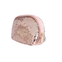 Trousse de Maquillage Portable Grande Capacité à Fermeture Éclair, Paillettes Scintillantes, Trousse Cosmétique Tendance pour Fêtes et Voyages