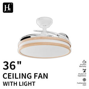 Ventiladores de Techo con Aspas Retráctiles de Madera con Luces LED, Iluminación Decorativa Moderna, Nuevas Aspas de Madera con Control Remoto Invisible - Product Image 2