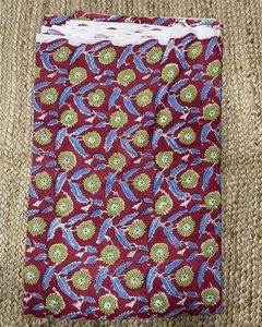 Tela de Algodón Ligera con Estampado Artesanal de Jaipur, Diseño Floral Hecho a Mano, Tela para Confección de Vestidos, Cortinas, para Niñas y Niños - Product Image 1