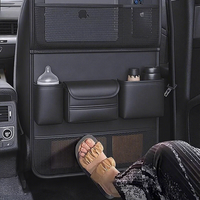 Sac de rangement intérieur en cuir pour voiture, organisateur de dossier de siège de voiture, étagère suspendue multifonctionnelle pour siège arrière, poubelle intégrée, minimaliste