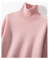 Pull Femme Cachemire Col Haut Pull Cachemire Rose Pull Femme Luxe Pull Laine Cachemire