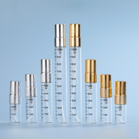 2ml 3ml 5ml 10ml Vaporisateur de parfum en verre Échantillon de parfum de carte Tube à essai de 2ml Mini échantillon de parfum Flacons en verre avec échelle