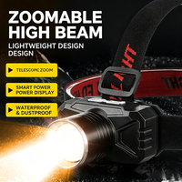 Lampe frontale LED zoomable haute puissance avec faisceau laser blanc, étanche, pour camping en extérieur, éclairage de travail d'urgence