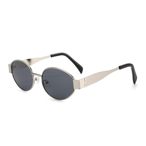 Gafas de Sol Finewell 2420 de Alta Calidad con Protección UV400, Montura Completa Ovalada de Metal y Lentes de Nailon, Unisex, Retro, de Diseñador, Hechas a Mano - Product Image 5