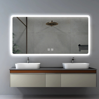 Modern Smart LED Mirror Backlit Anti-Fog Bathroom Mirror with Touch Sensor Wall-Mounted Design Mirror Hotel