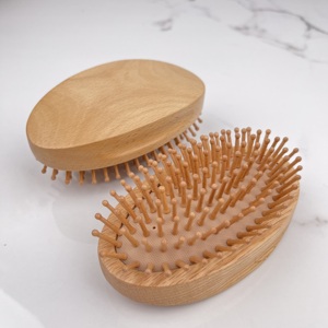 Cepillo Ovalado de Madera de Haya Natural para Mujer y Peine de Masaje con Cerdas de Jabalí y Cojín para un Mejor Cuidado del Cabello - Product Image 5