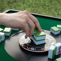 Table de Mahjong automatique portable QUEYI en acrylique, rechargeable, pliable, avec étui de transport, pour 4 joueurs, jeu de voyage
