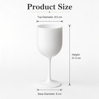 Verre à vin en plastique incassable sans BPA, réutilisable, couleur unie, gobelet, calice pour le camping en plein air, la fête au bord de la piscine, le mariage