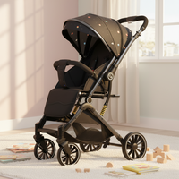 Vente en gros d'usine, poussette bébé de luxe en coton de haute qualité, légère, pliable, réversible, en acier inoxydable