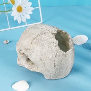 Decoración para Acuario, Adorno de Calavera de Resina SKS10, Escondite para Peces, Cueva para Camarones, Calavera Simulada para Acuarios - Product Image 6