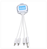 Câble USB de charge tout-en-un 3, 4, 5, 6 en 1, coloré et lumineux, avec logo en résine époxy, pour cadeaux d'affaires en gros