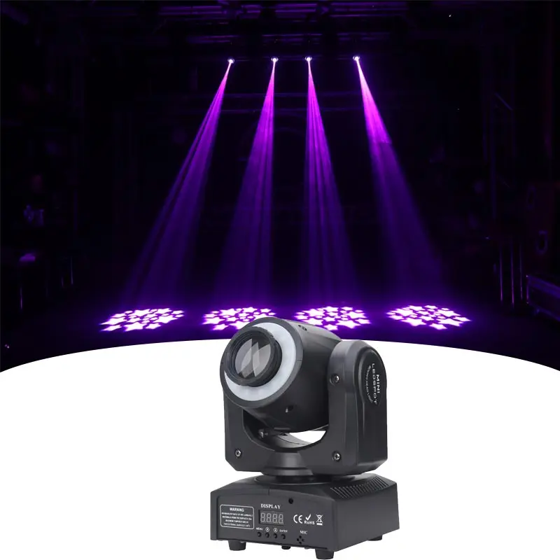 Party Disco dj Stage Light 30W Gobo Projector 30W Spot LED Mini Music Moving Head manuale con striscia luminosa