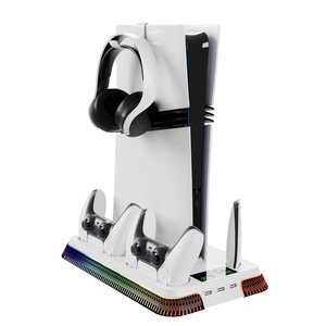 New Trạm Sạc đứng cho ps5 Slim Trò chơi điều khiển quạt làm mát với RGB ánh sáng cho chơi station5 chơi game phụ kiện - Product Image 2