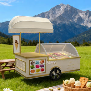Carrito de Comida Móvil para Venta de Helados, Remolcable, Resistente a la Corrosión, Metálico, de 4 Ruedas, Personalizable, Amplia Selección, Multifuncional, para Exteriores - Product Image 2
