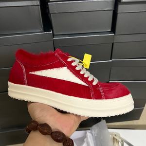 En stock Chaussure montante unisexe en cuir Owens blanc à lacets, de luxe et de créateur, à semelle épaisse, style décontracté et mode - Product Image 1