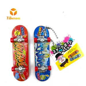 Custom Branded Logo Colorful Mini Skate Boards Keyring Toy Set Metal Finger Skateboard Keychain