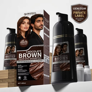Shampoo colorant capillaire au <span class=keywords><strong>chocolat</strong></span> brun à la kératine en gros 400ml Crème colorante capillaire instantanée aux herbes pour couverture des cheveux gris Hommes Femmes OEM ODM - Product Image 3