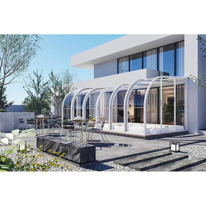 Cubierta de piscina motorizada de 4m x 10m, cubierta Solar de invierno automática, cerca de suelo, cubierta de piscina plegable deslizante, bomba, <span class=keywords><strong>casa</strong></span> de vidrio - Product Image 5
