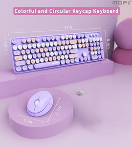 مجموعة لوحة مفاتيح كيكاب لاسلكية كاملة مستديرة ، مشط لاسلكي الحجم للمكتب المنزلي - Product Image 2
