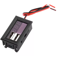 Voltímetro Digital, Probador de Capacidad de Voltaje USB de 12V, 3S, 11,1 V-12,6 V, Medidor de Batería de Plomo y Ácido de Iones de Litio, Probador Dual de Capacidad de Batería USB