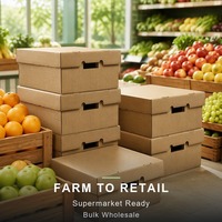 Op maat bedrukte gewaxte kraftpapieren doos voor fruit, groenten en productenverpakkingen, golfkartonnen doos, recycleerbaar, milieuvriendelijk, OEM-logo