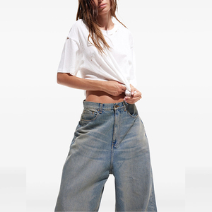 Jeans <span class=keywords><strong>Donna</strong></span> Personalizzati Super Baggy Fit, Lavaggio Classico, Vita Media, Casual, Sexy, Denim Streetwear, Vestibilità Ampia con Vita Sexy - Product Image 3