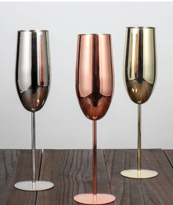 Stainless Steel 304 Gold <strong>Flute</strong> <strong>Champagne</strong> Glass 9oz Party Wedding Stainless Steel Glass - Product Image 5