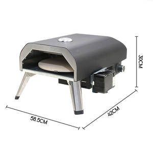 فرن بيتزا دوار آلي يعمل بالغاز يستخدم في المطبخ الخارج صانعة بيتزا دوارة وفرن بيتزا محمول حجري - Product Image 4