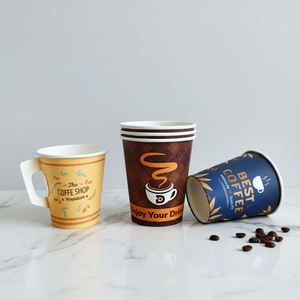7oz Wholesale High Quality Food Grade Disposable Takeaway Coffee Paper Cups for Tea Hot Drink with Lids - Product Image 5