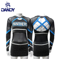 Haute Qualité Cheerleading Uniforme École Compétition Tops et Diamants Brillants Conception Cheer Uniformes Jupe Lycéens