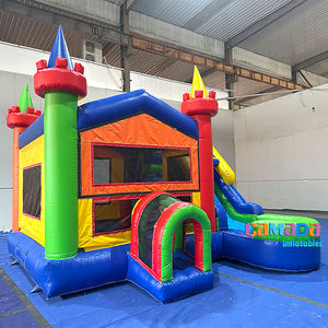 Jeux d'été pour garçons et filles, <span class=keywords><strong>maison</strong></span> gonflable et toboggan aquatique, château, jardin, combo avec <span class=keywords><strong>piscine</strong></span> - Product Image 4