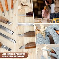 Ensemble d'outils de sculpture sur bois Peaktop Art Professional, comprenant des couteaux à sculpter, des ciseaux à bois, 20 outils de sculpture sur bois