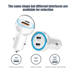 Chargeur de <span class=keywords><strong>voiture</strong></span> double port 60W PD Qc3.0, <span class=keywords><strong>adaptateur</strong></span> de charge rapide USB C 48W pour smartphones - Product Image 4