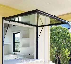 Marco de aleación de aluminio norteamericano <span class=keywords><strong>Ventanas</strong></span> y puertas de toldo de aluminio de doble acristalamiento templado simple - Product Image 6
