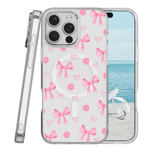 Custodia per telefono con stampa leopardata con fiocco magnetico trasparente per <span class=keywords><strong>iPhone</strong></span> 16 <span class=keywords><strong>Plus</strong></span> 17 AIR - Product Image 4