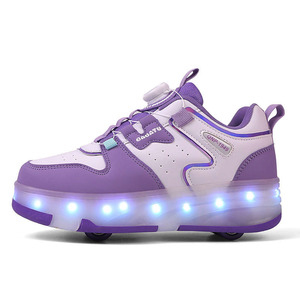 Chaussures à roulettes lumineuses pour enfants, en matériau EVA, avec roues Roller Derby, patins lumineux pour enfants - Product Image 4