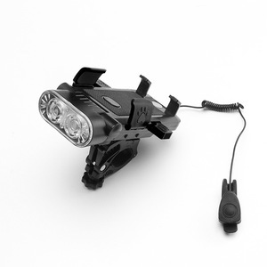 ไฟจักรยานยี่ห้อ Yueli 4-in-1 พร้อมที่ยึดโทรศัพท์ ไฟหน้า LED คู่ แบตเตอรี่แบบชาร์จได้ สำหรับจักรยานเสือภูเขา อุปกรณ์ปั่นจักรยาน - Product Image 1