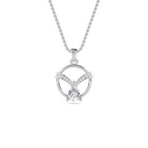 Pendentif en or massif 14 carats avec diamant de laboratoire pour femmes, style vintage, finition brillante, design avant-gardiste, Inde - Product Image 4