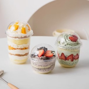 Gobelets à mousse pour cupcakes à usage unique avec couvercles, yaourt, pudding, crème double peau Saint, crème glacée transparente, plastique - Product Image 1
